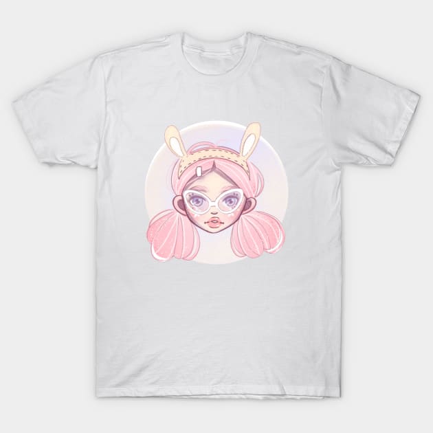 Bunny Girl with Glasses T-Shirt by Alina.soul.notes